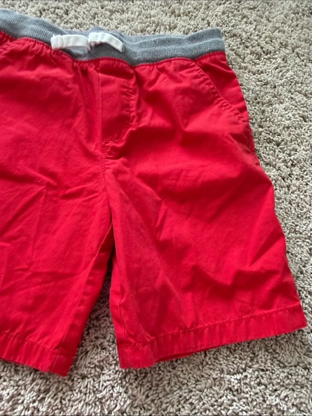 Carter's Red boys shorts with Gray elastic band size 7